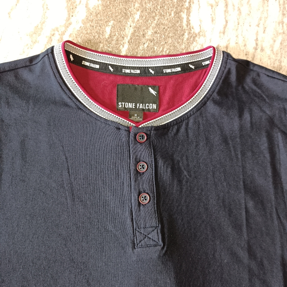 Stone Falcon Men's Ringer Fashion T-shirt New Size Medium
